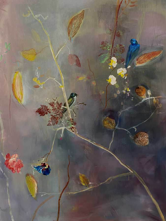 Marjan Jaspers, Evening garden, acryl, oil on canvas, 100x130 cm