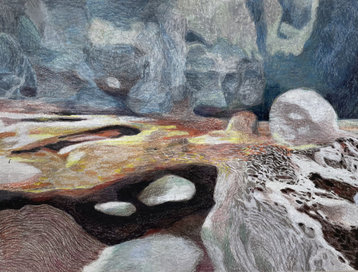 Ninet Kaijser, Kosmos XXII, 26 x 19 cm, kleurpotlood, 2024